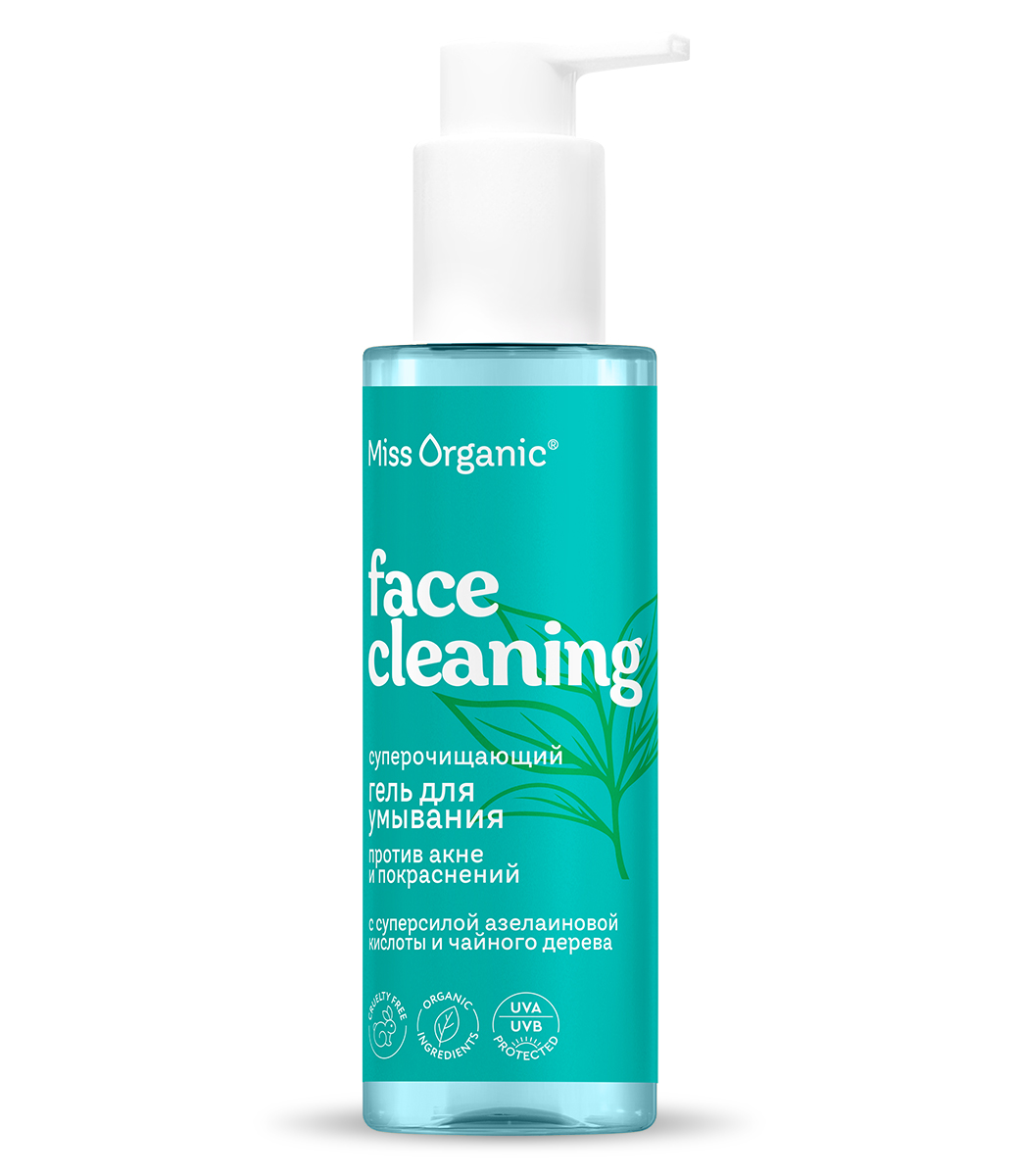 картинка Miss Organic суперочищающий гель для умывания против акне и покраснений Face Cleaning