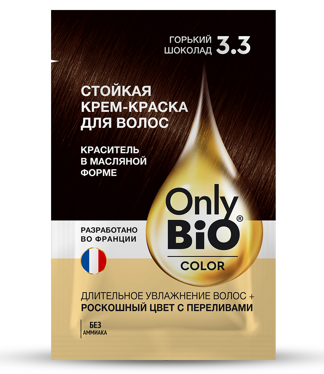 картинка Only Bio Стойкая крем-краска для волос Тон 3.3 Горький шоколад