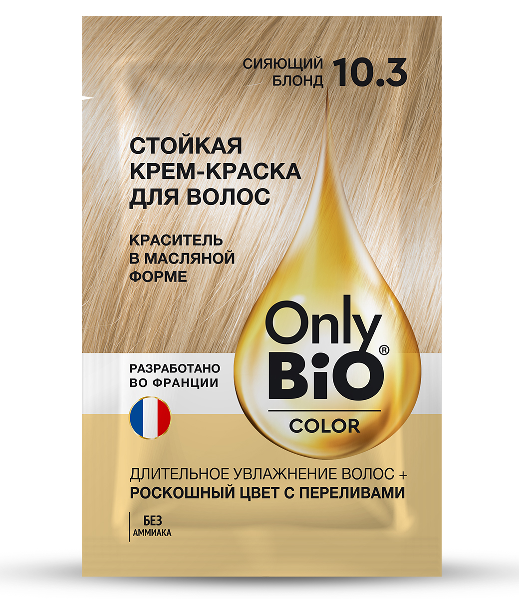картинка Only Bio Стойкая крем-краска для волос Тон 10.3 Сияющий блонд