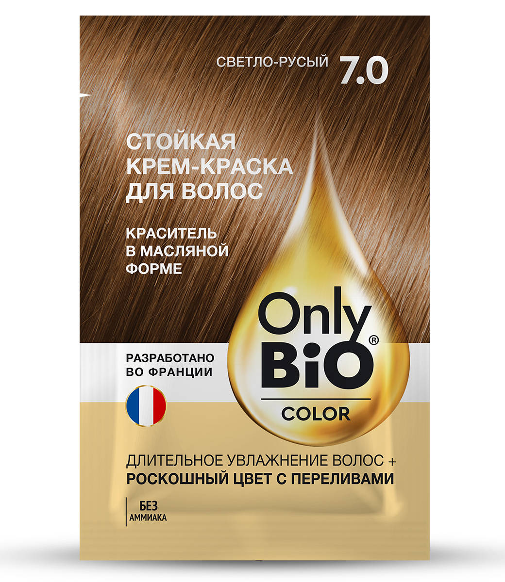 картинка Only Bio Стойкая крем-краска для волос Тон 7.0 Светло-русый