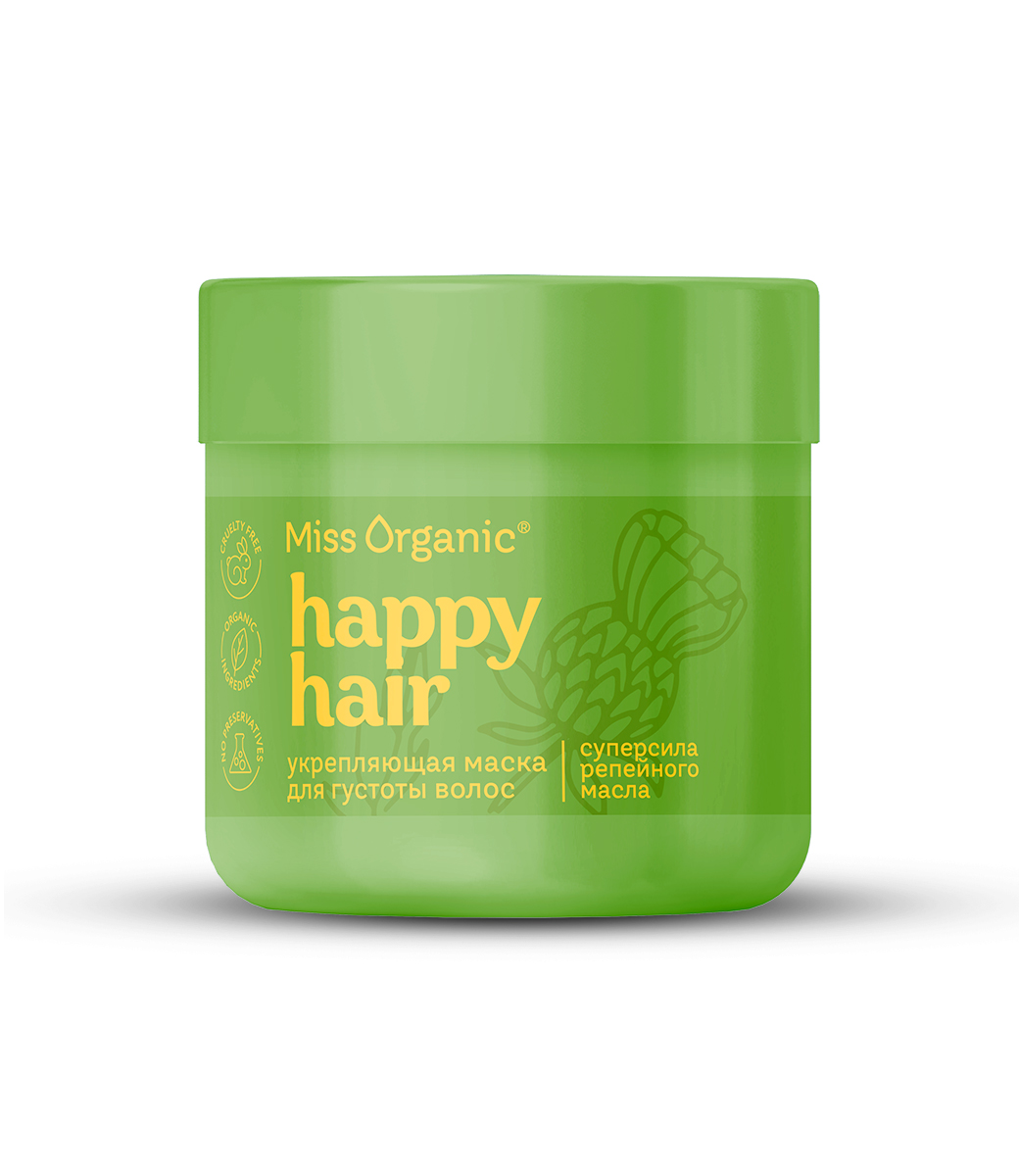 картинка Miss Organic укрепляющая маска для густоты волос Happy hair