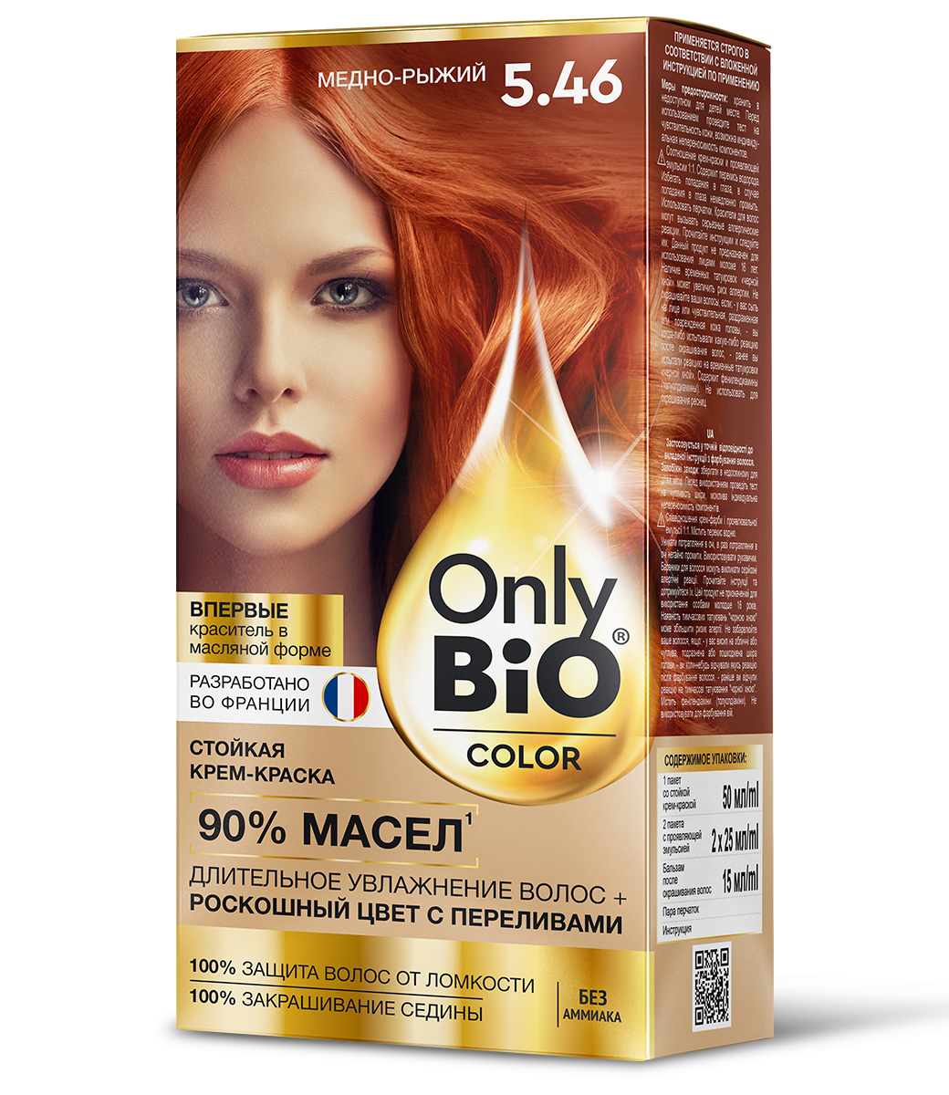 картинка Only Bio Стойкая крем-краска для волос Тон 5.46 Медно-рыжий