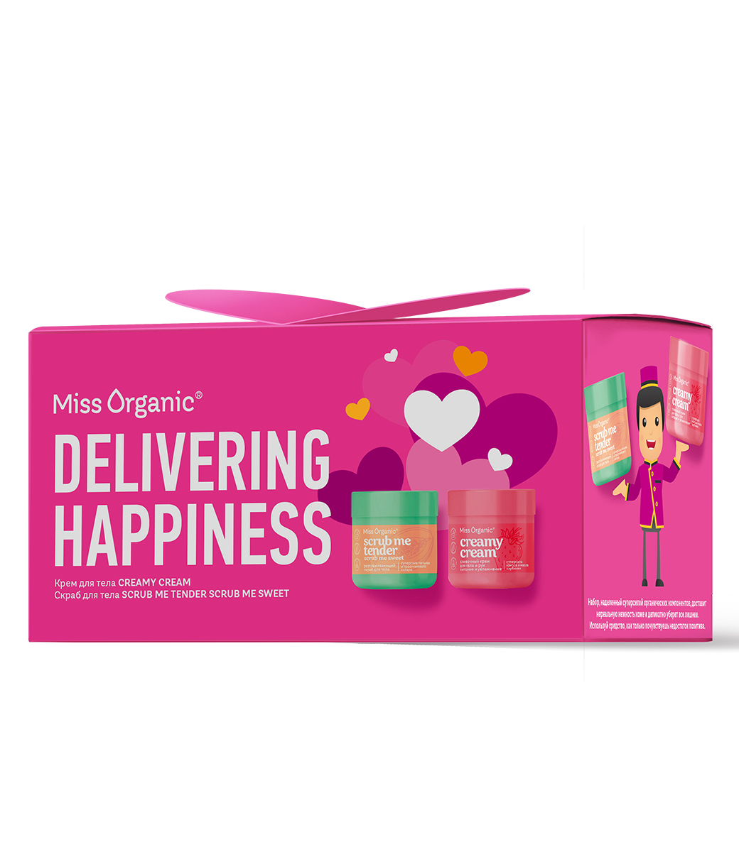 картинка Miss Organic косметический набор для тела: скраб + крем  Delivering Happiness