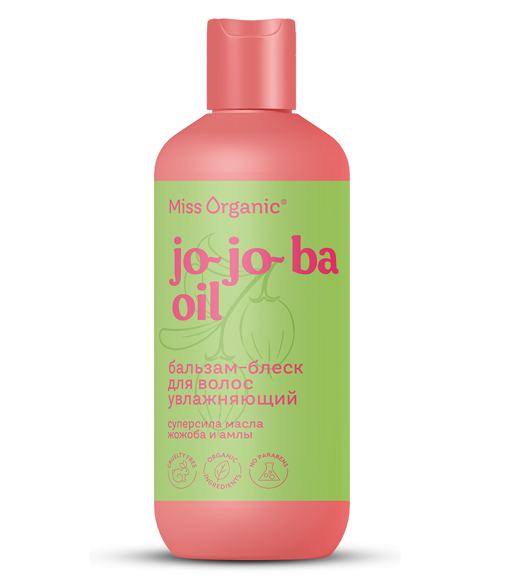 картинка Miss Organic бальзам-блеск для волос Увлажняющий Jo-jo-ba oil